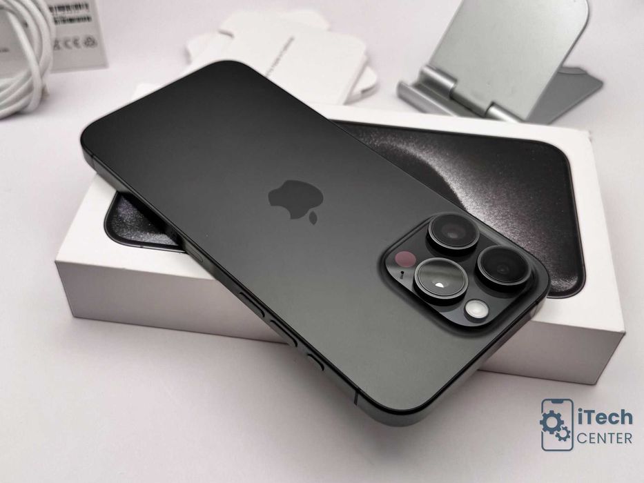 iPhone 15 Pro MAX, Black, 100% батерия, КАТО НОВ, 1г. ГАРАНЦИЯ!