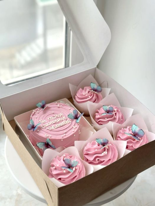 Бенто торты набор с капкейками