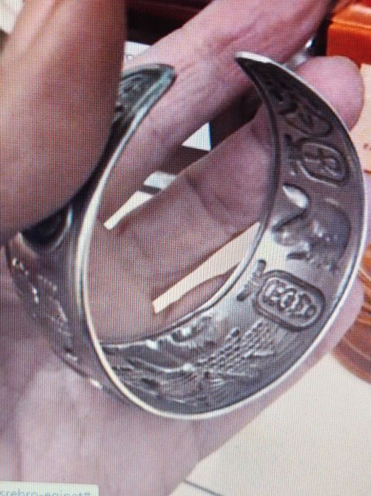 Египет уникална рядка сребърна гривна ръчна изработка