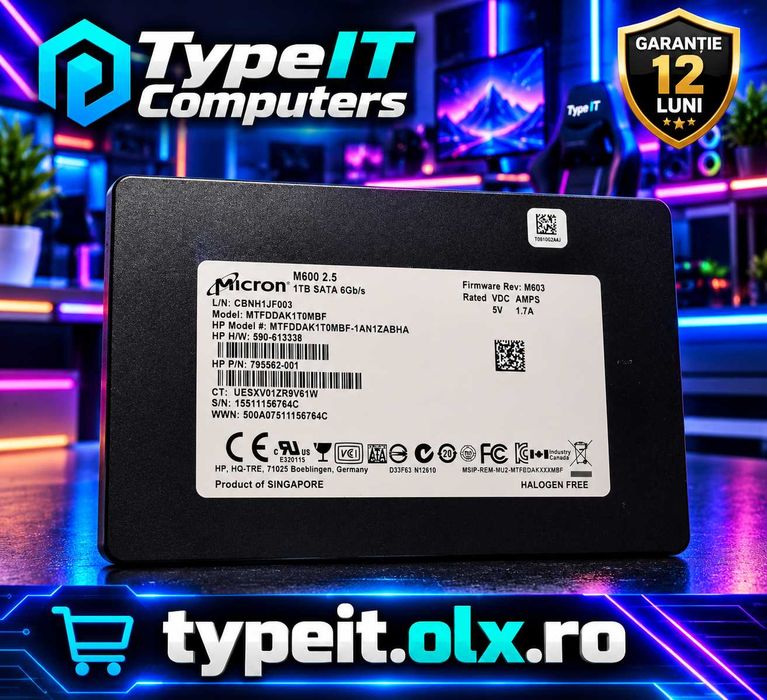 SSD 1TB Sata3 Micron, Garantie