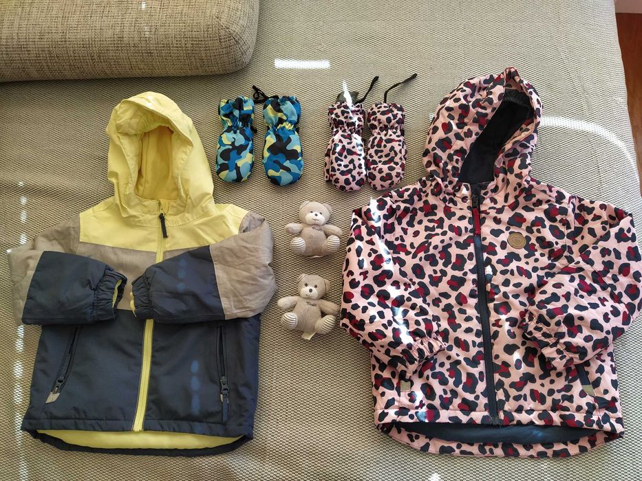 Ски якета за близнаци 98-104 и ръкавици Lupilu 2-4 год.