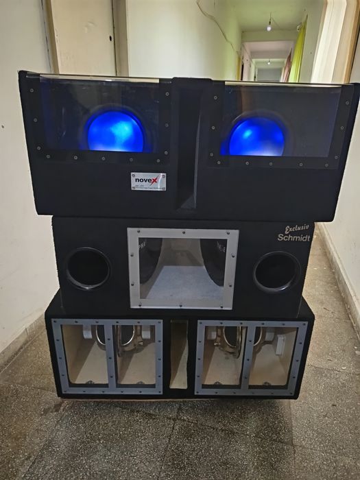 Subwoofer magnat audio 500 vati rms doua difuzoare 2x12 bass masina dublu 1600 max