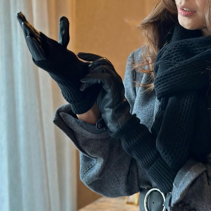 Кашемировые и кожаные перчатки