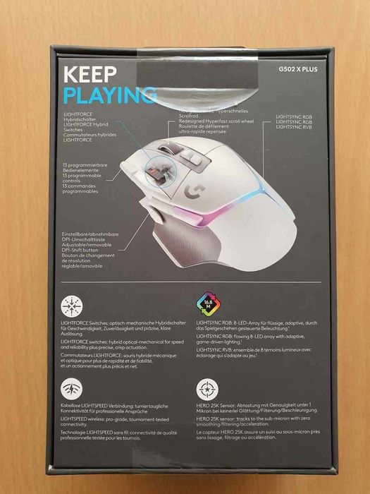 Mouse Logitech G502 X Plus Wireless Bluetooth Premium White gaming Nou
