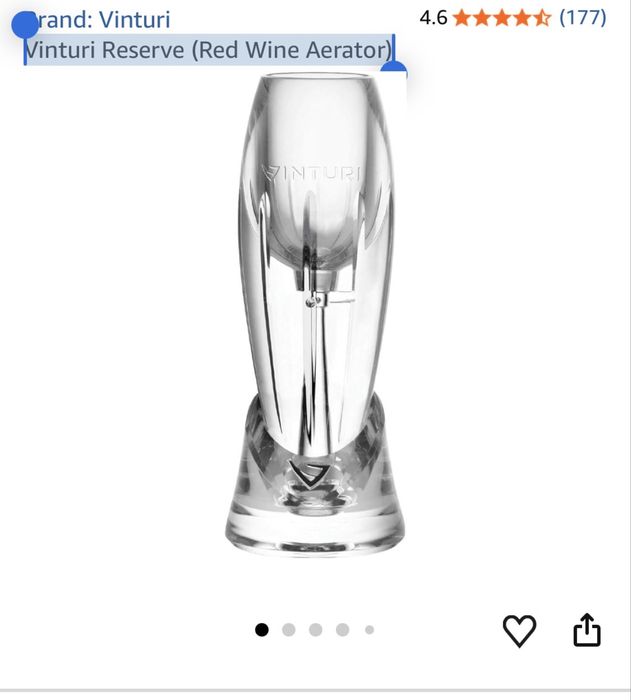 Vinturi Essential аератор за червено вино с комплект за почистване