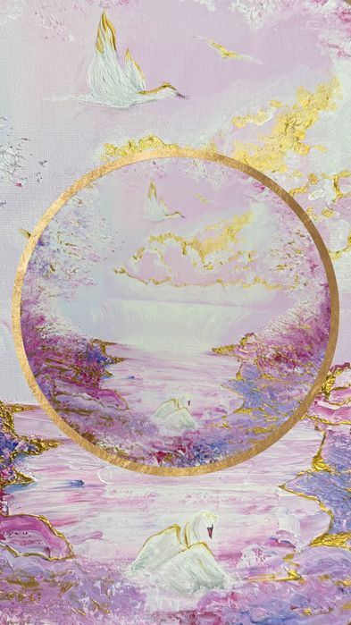 Картина "Pink reverie", текстурна живопис