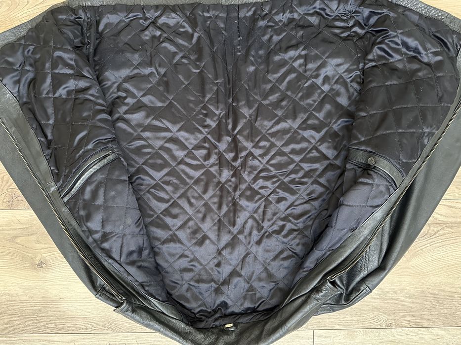 Geaca Piele Naturala Cu Guler Captusit Gros Barbati | Marime XL