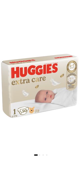 Scutece Huggies extra care, marime 1, 50 buc