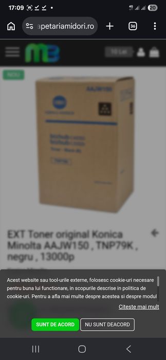 EXT Toner original Konica Minolta AAJW150 , TNP79K , negru , 13000p, disponibile mai multe bucati