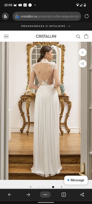Rochie Cristallini din tul de matase naturala