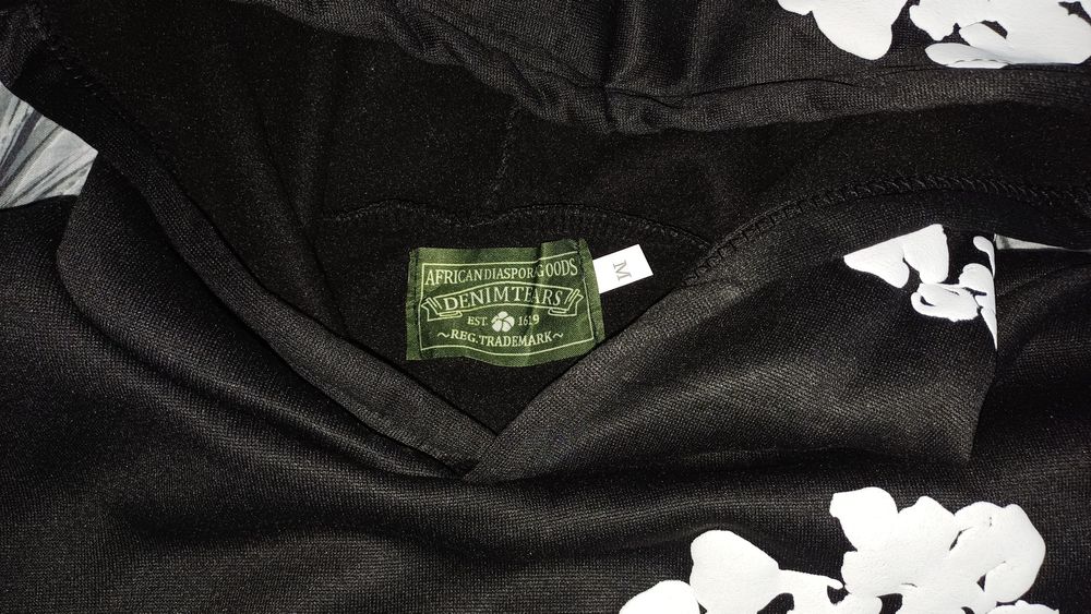 Denim Tears Cotton Wreath Hoodie 'Black White'