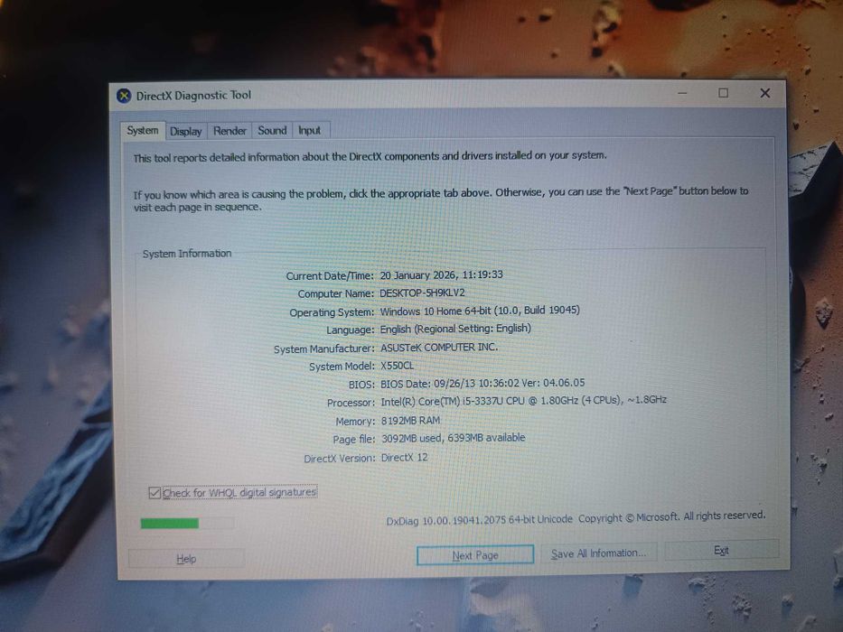 Laptop Asus X550C i5