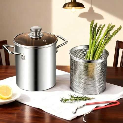 Тенджера за аспержи и паста 3L 16см с цедка Inox