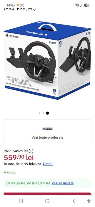 Volan gaming Ps cu pedale