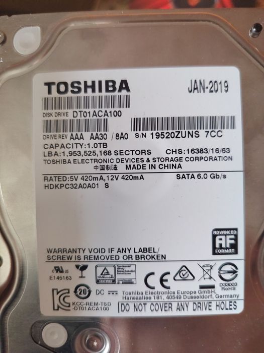 Жесткий диск 1тб и sad 128gb