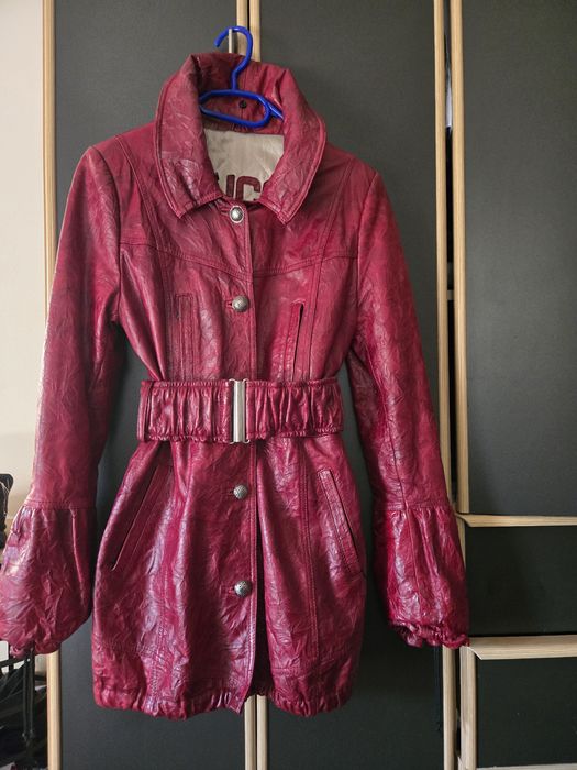 Яке манто от естествена телешка кожа