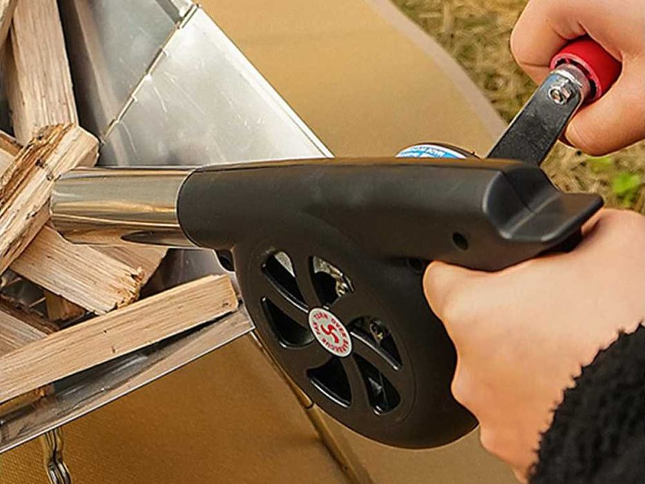 Мощна ръчна духалка за разпалване на барбекю / огнища с удобна дръжка