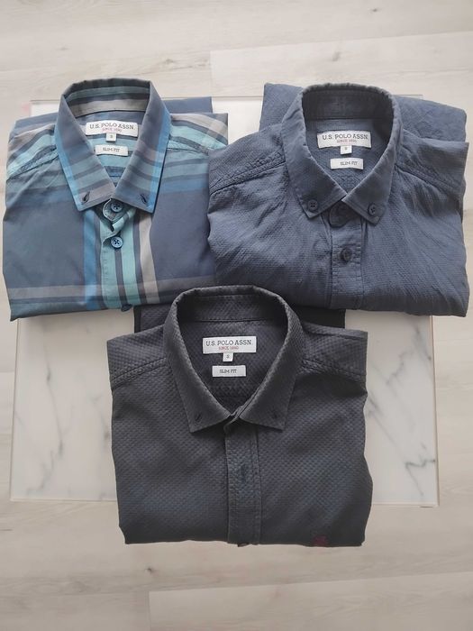 3 cămăși U.S. Polo ASSN. - 100% bumbac - marimea S Slim Fit