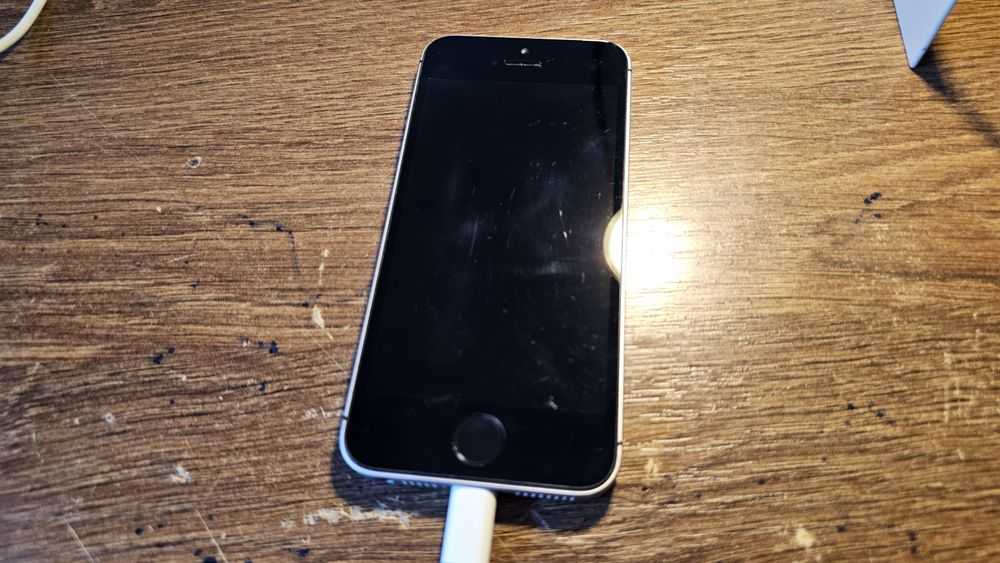 iPhone SE 2016 silver cu husa