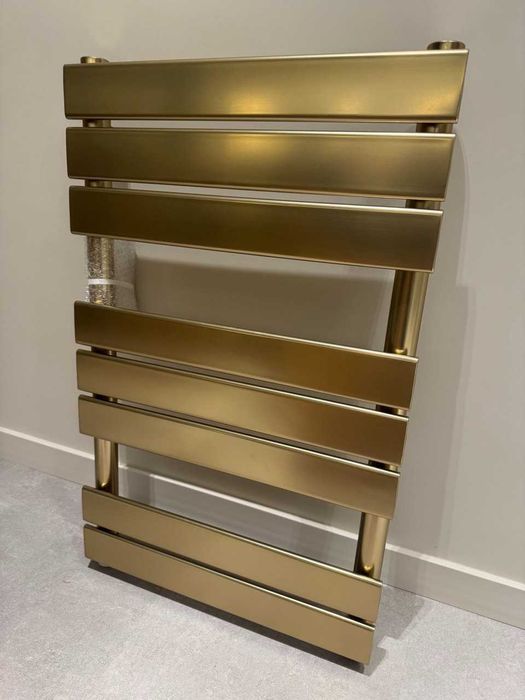 4х Дизайнерска лира за баня 80 х 50 см златна, плоска