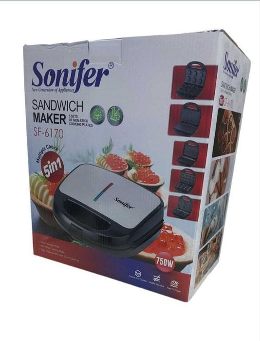 Вафельница 5в1 Тостер орешница Vafelnitsa  Toster SONIFER sf-6170