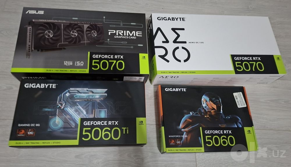 Продаются видеокарты RTX 5070, RTX 5060 Ti 8GB, RTX 5060. Количество