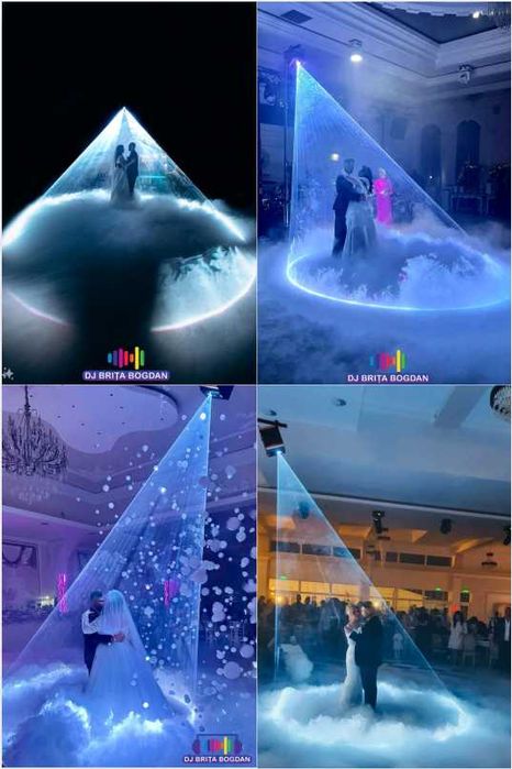 Cercul magic cu Laser si baloane de sapun cu fum FOBBLE dansul mirilor