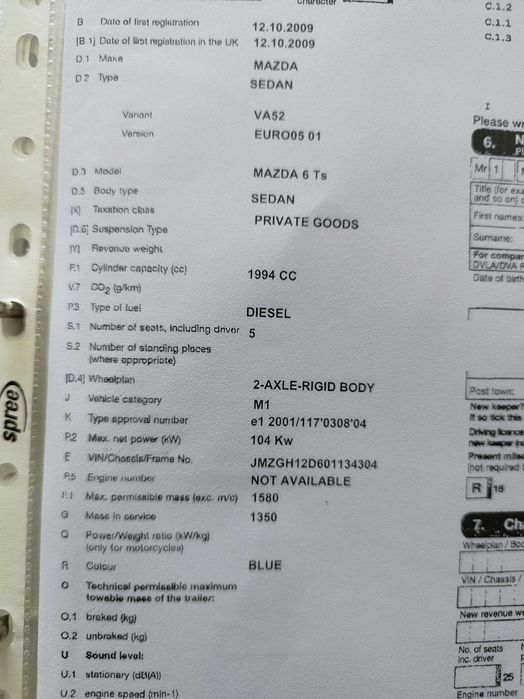 Двигател за Мазда 6 / Mazda 6 2.0 дизел 2009г.