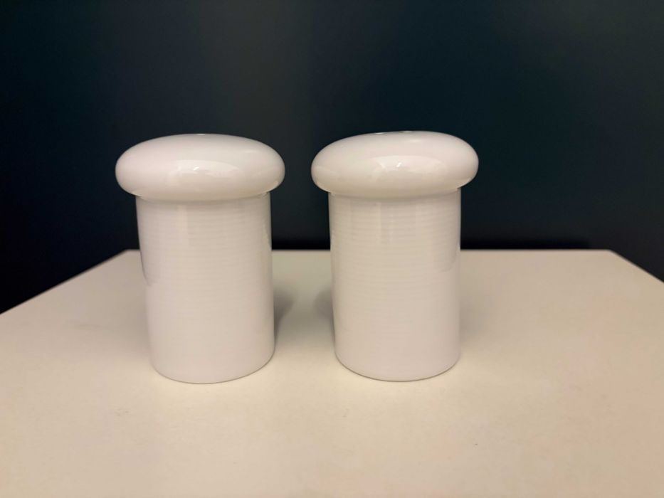 Solnițe Art Deco Thomas Rosenthal, Germania – Porțelan alb, set 2 buc