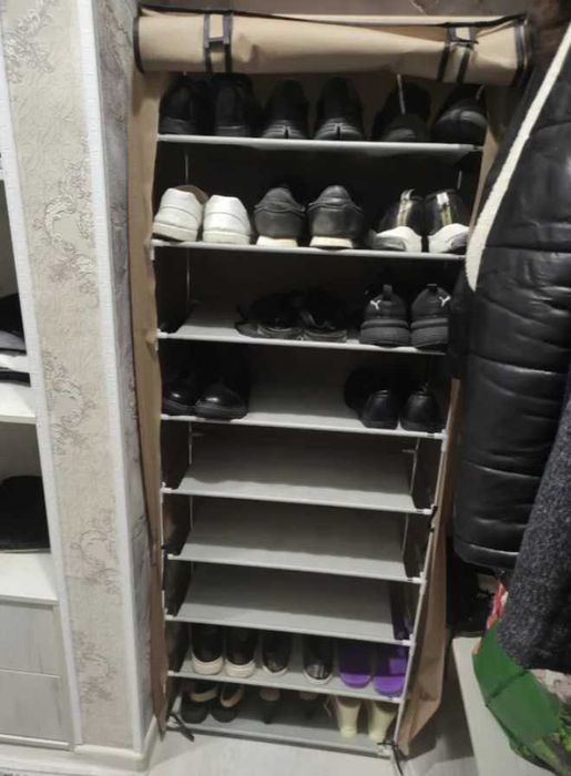 Сгъваем рафт от плат шкаф стелаж за съхранение на обувки 30 чифта