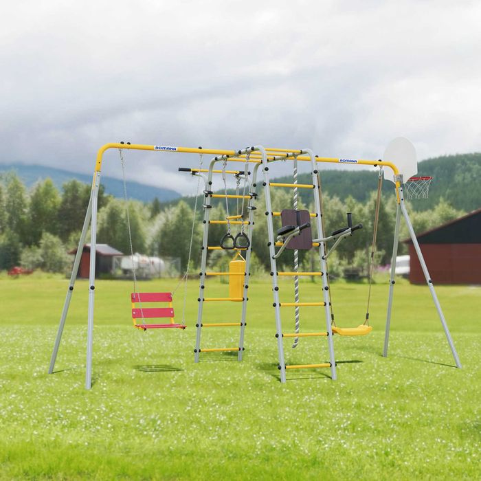 Уличный комплекс Romana Fitness + доп. стойка (качели пластик-цепные)
