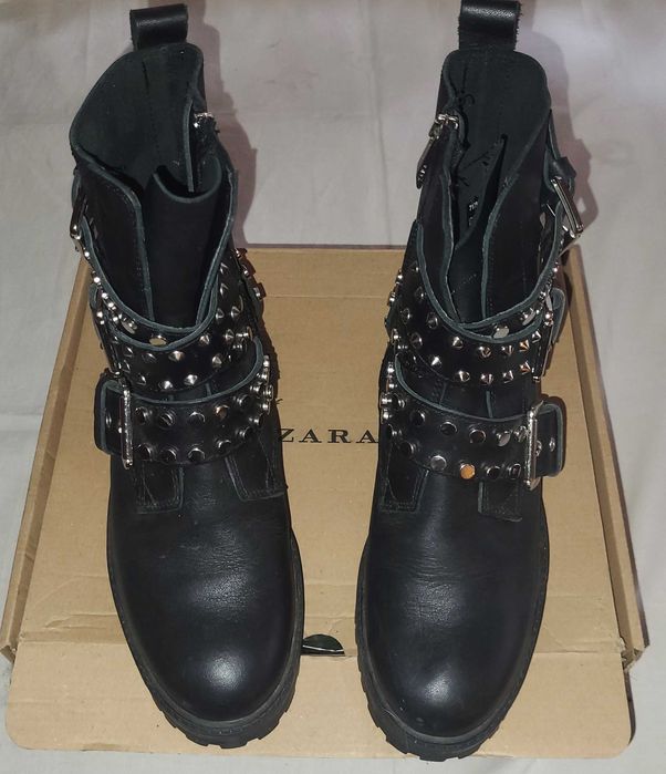 CALVIN KLEIN , ZARA кубинки / боти от естествена кожа 37,5- 38