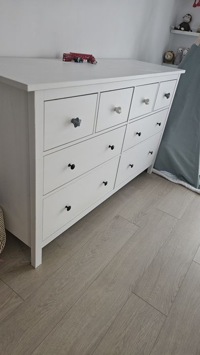 Hemnes comoda 8 sertare, lemn masiv vopsit alb, 160x96 cm