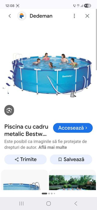 Piscina rotunda cu filtru nisip