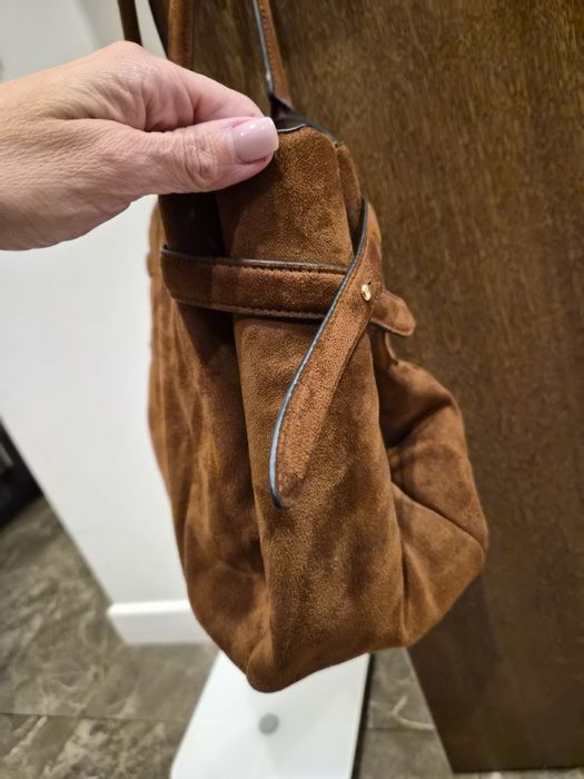 кафява чанта ,велур