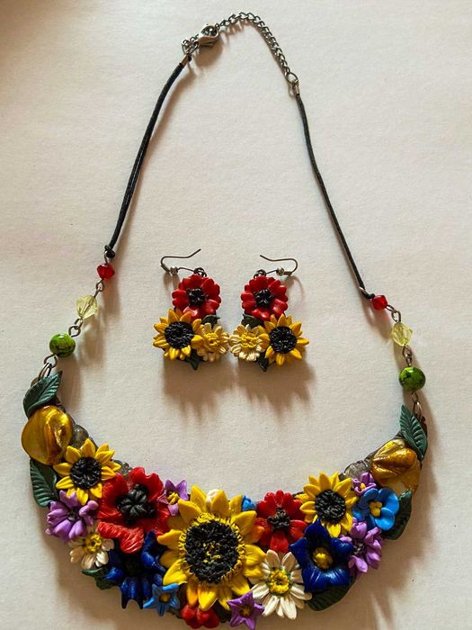 Колие и обеци от полимерна глина (handmade)