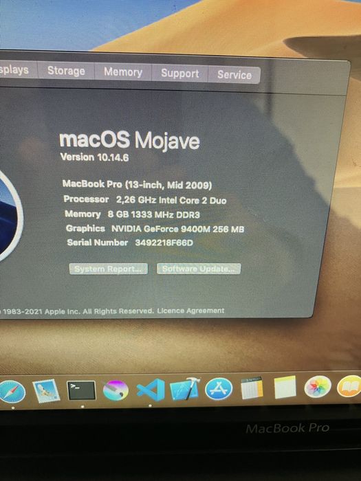 MacBook Pro 13 a1278 2009 8gb ram