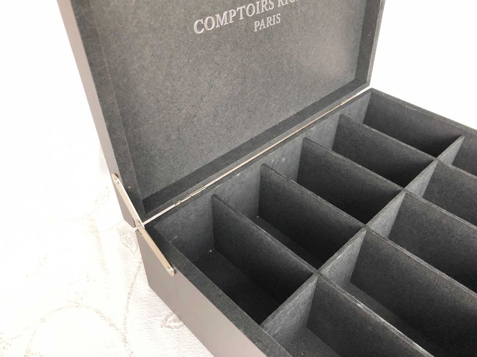 Кутия за чай Comptoirs Richard Paris, дървена, масивна, 10 отделения