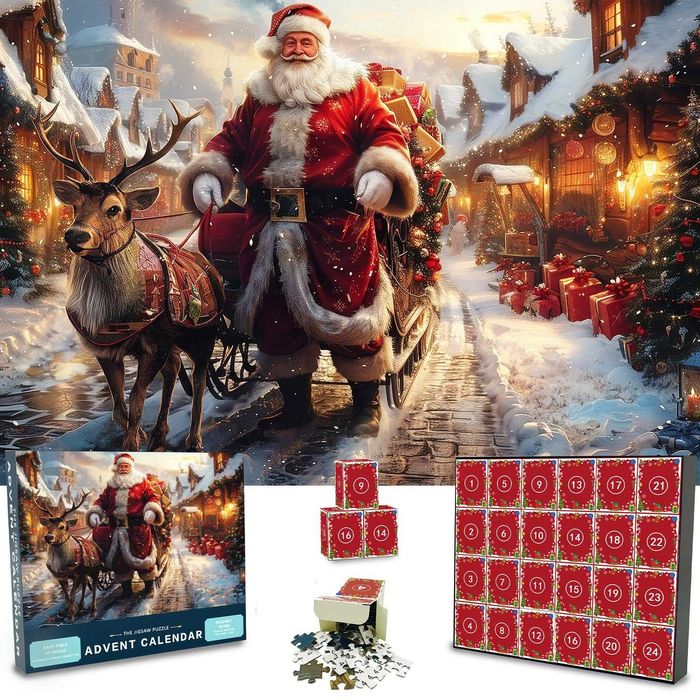 Пъзел с животни Дядо Коледа Коледен календар 1000 части - 11 вида
