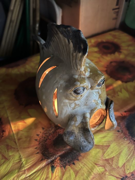 Рыба подсвечник, керамика, глазурь