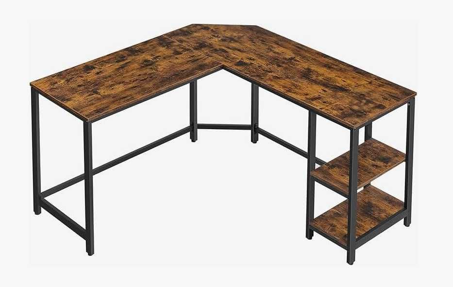 L-образный компьютерный стол для школьников в стиле лофт