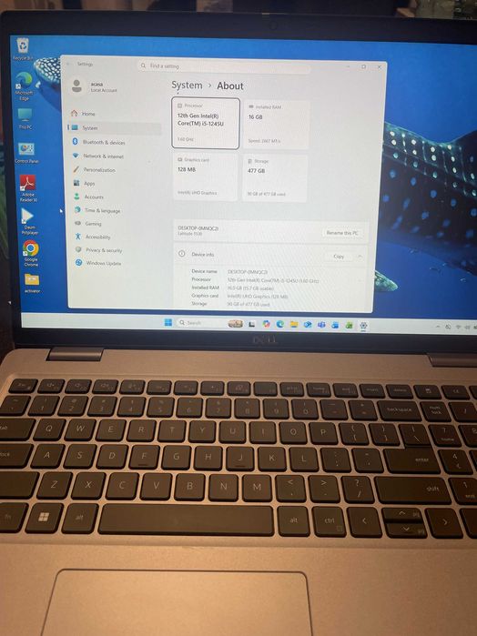 Laptop Dell latitude 5520, I5 gen 12  1245, 16 gb, SSD 512 gb , garantie