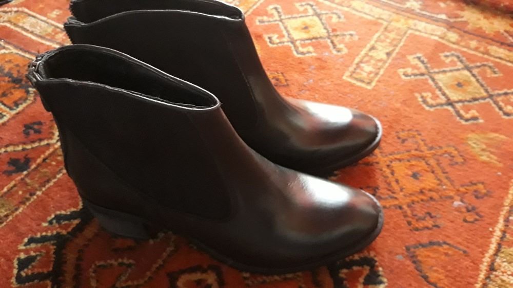 Botine  noi piele naturală Redfoot