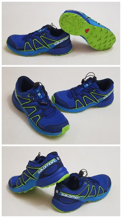 Pantofi sport, trail SALOMON SPEEDCROSS albastru verde lime, Nr. 36 EU