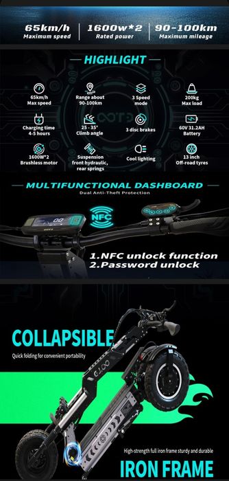 Trotineta electrica. premium T30 OOTD 46nm