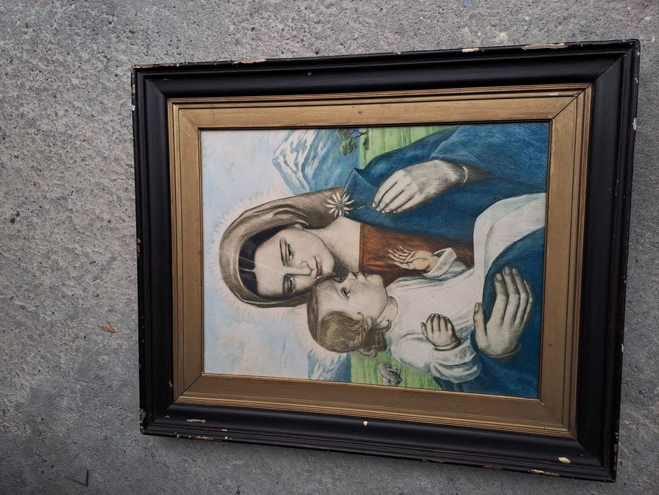 tablou desen creion tus pe carton gros 58/70 cm semnat