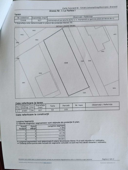 Teren intravilan 627 mp, deschidere strada Brazi - Branesti, Ilfov