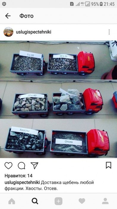 Щебень доставка по городу и обл