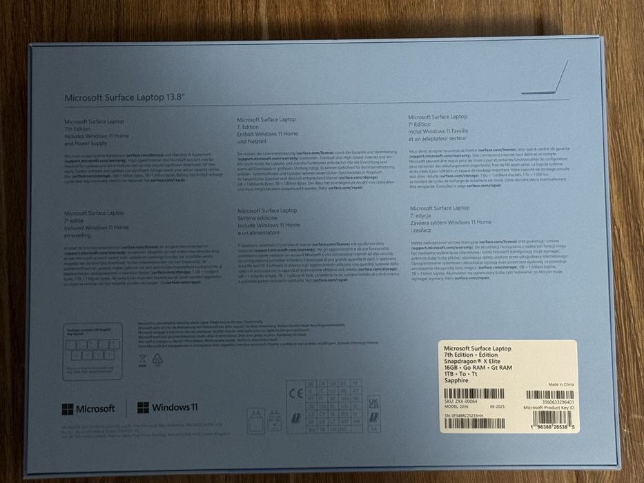 Laptop microsoft surface 7th (2036) snapdragon x elite NOU