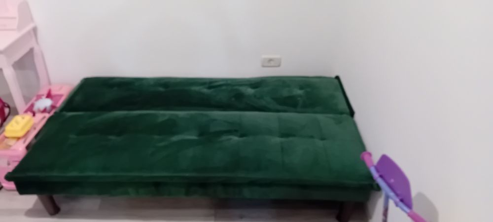 Canapea extensibila 170 x100 catifea verde